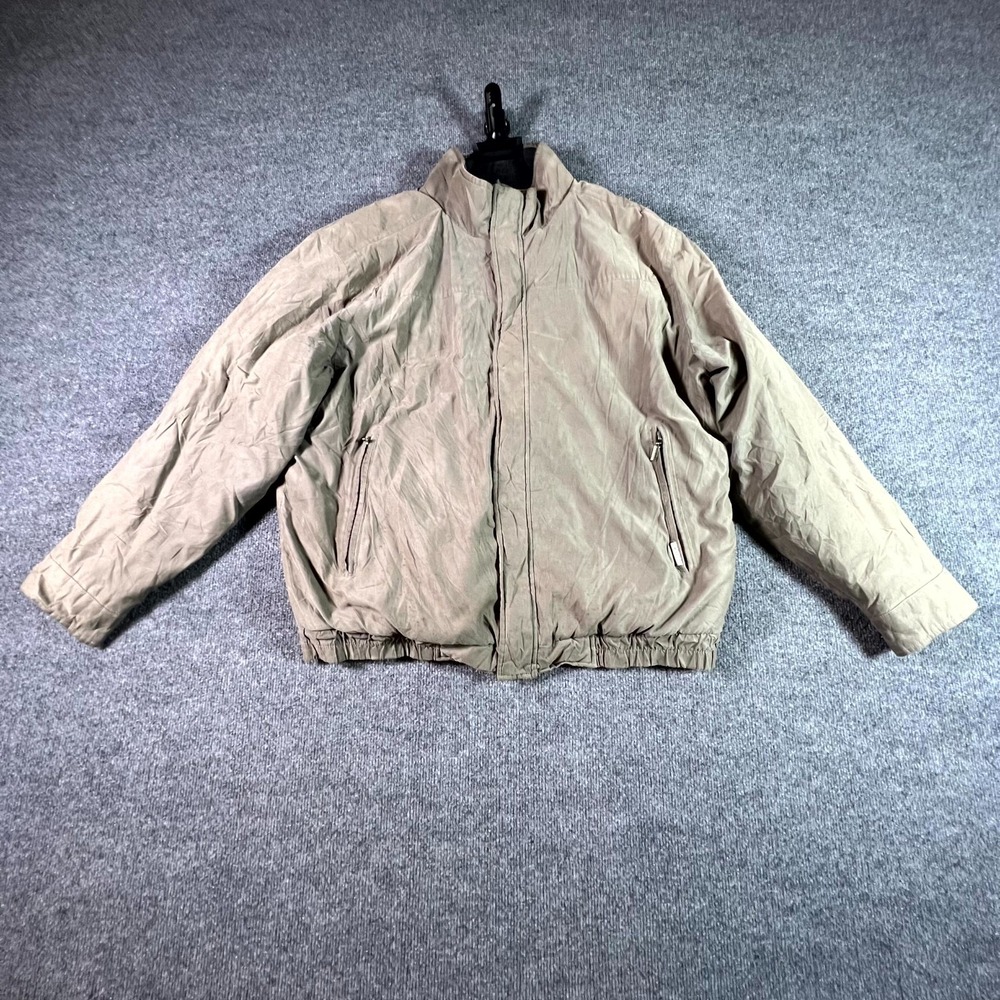Weatherproof Garment Company Puffer Jacket Men's XL Beige Full Zip Flannel Lined